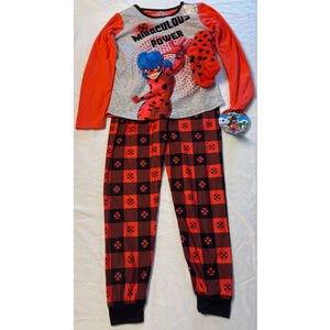 Girls Miraculous Ladybug Pajama Set L Red Black